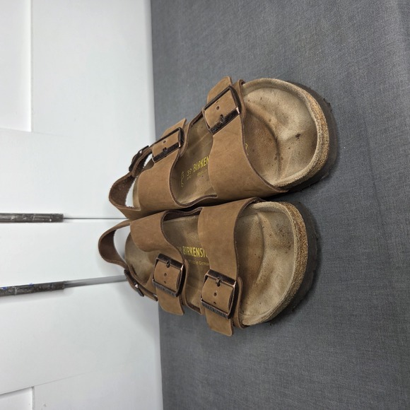 Birkenstock Women's Milano Brown Nubuck 3-Strap Sandals Size 8 US / 39 EU - Picture 4 of 12